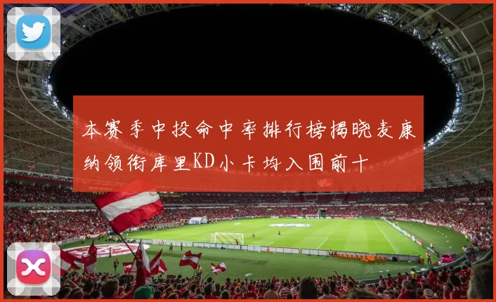 本赛季中投命中率排行榜揭晓麦康纳领衔库里KD小卡均入围前十